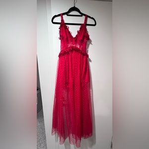 CHOOSY RED LACE MAXI with adjustable open back Size 0 xs